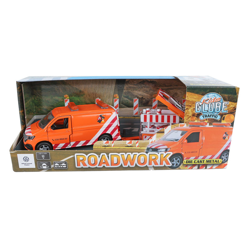 Kids Globe VW Transporter with arrow truck and Light Die-cast