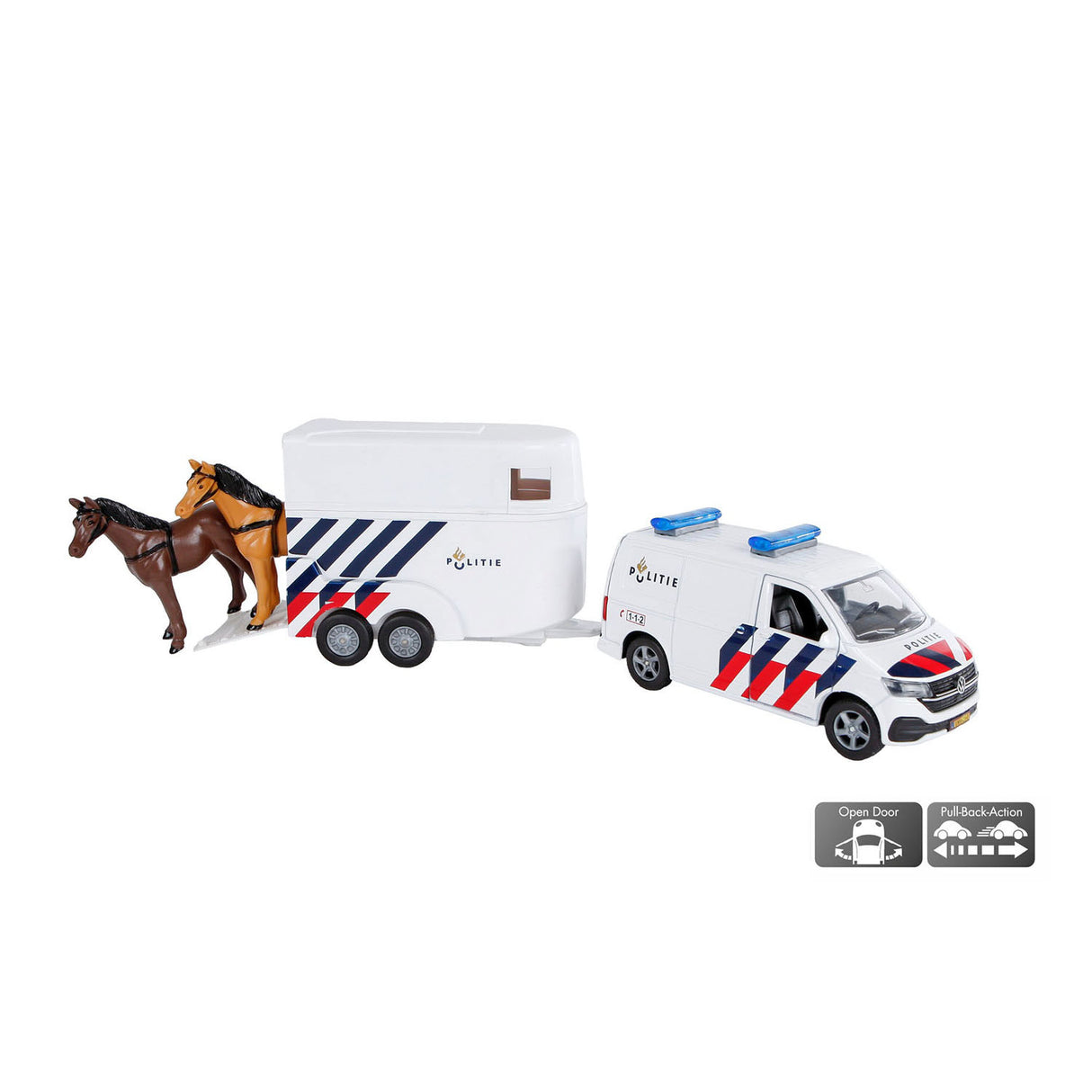 Kids Globe Globe VW Transporter Police with Horse Trailer