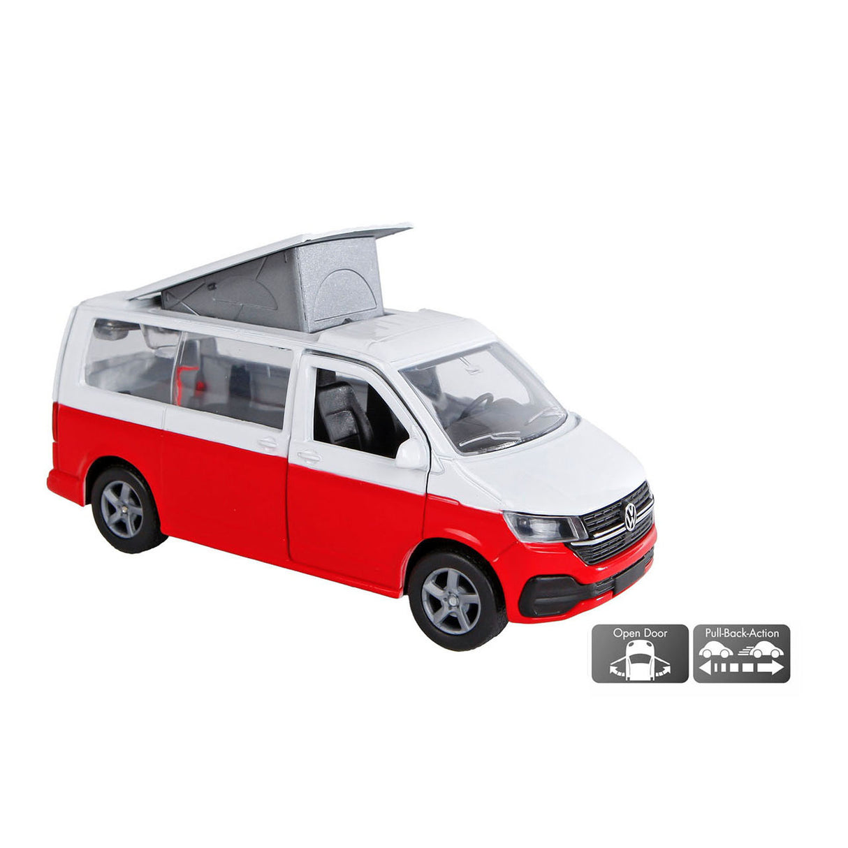 Kids Globe Globe VW Transporter Camper Die-cast tah zpět, 13,5 cm