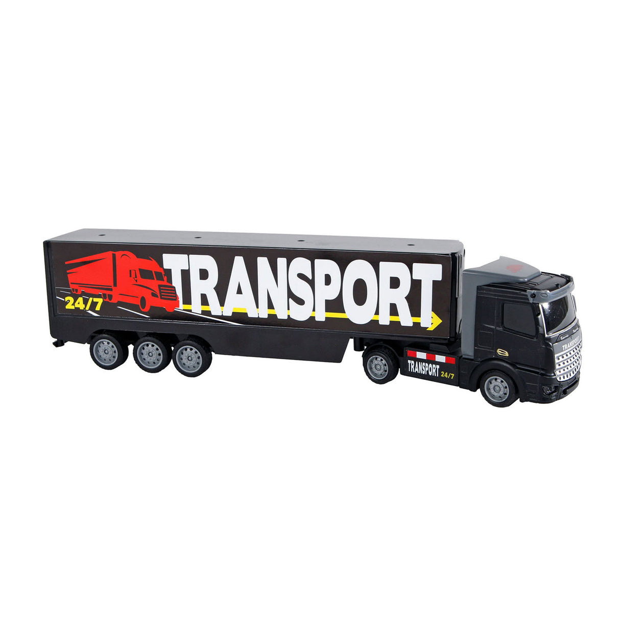 2-play lastbil med trailer diecast pull tilbage, 32 cm