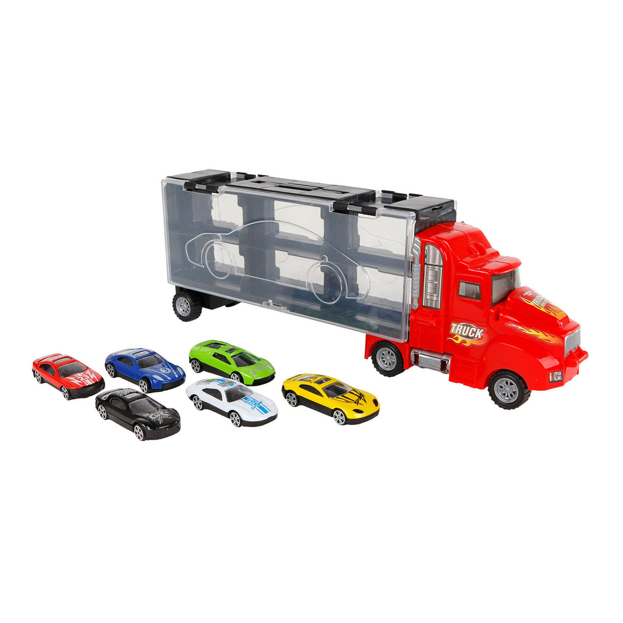 Roadblasters truck with 6 cars and shielding function, 36 cm