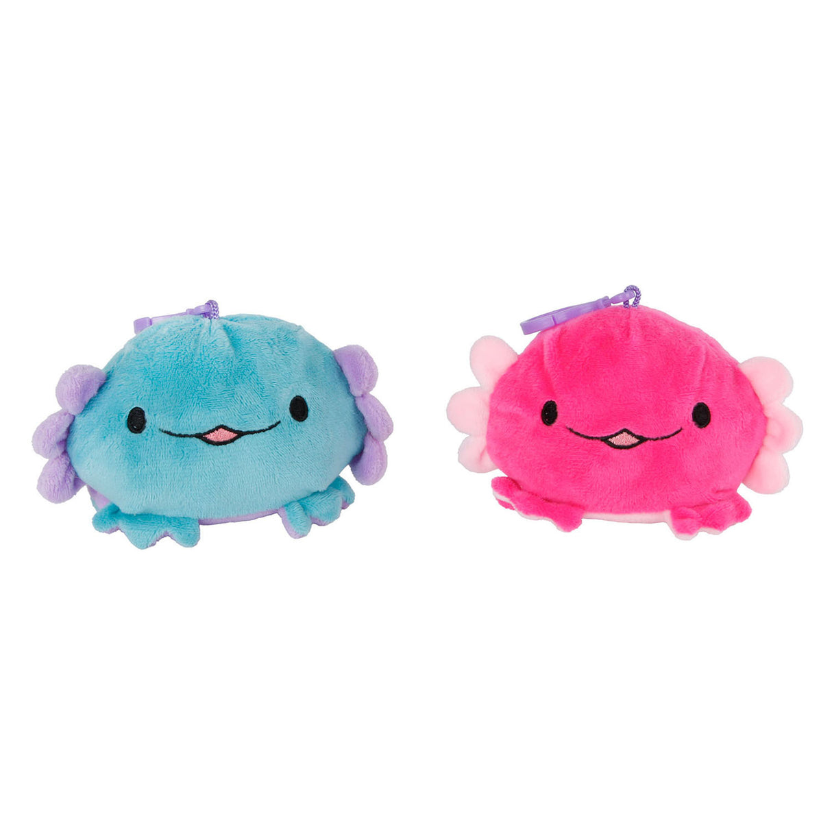 Axolotl reversible key ring plush, 10 cm