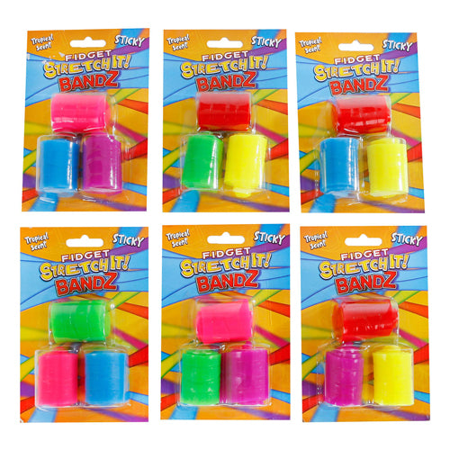 Fidget Sticky Stretch-It Bandz, 3st.