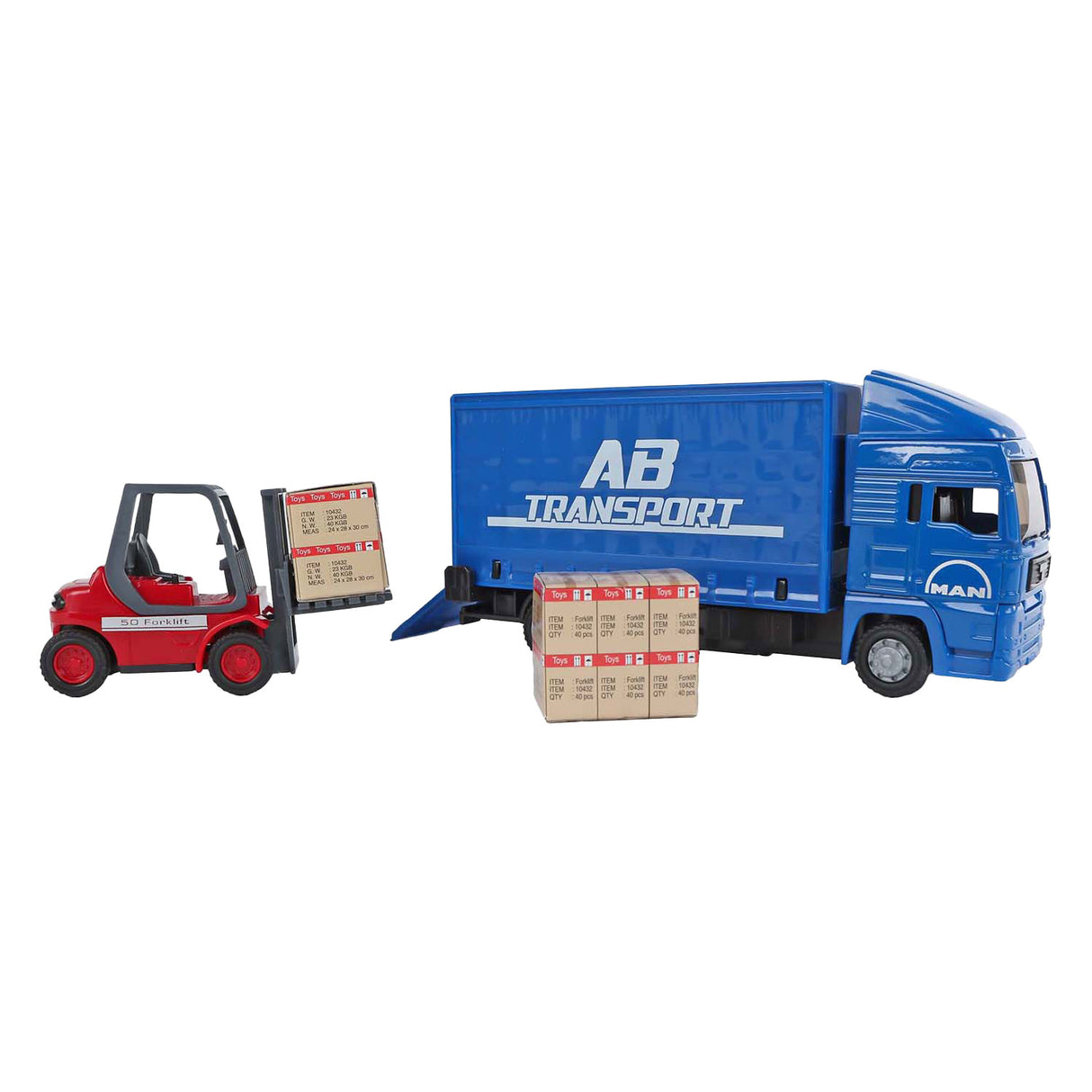 Kids Globe Man Truck med gaffeltruck. 17 cm