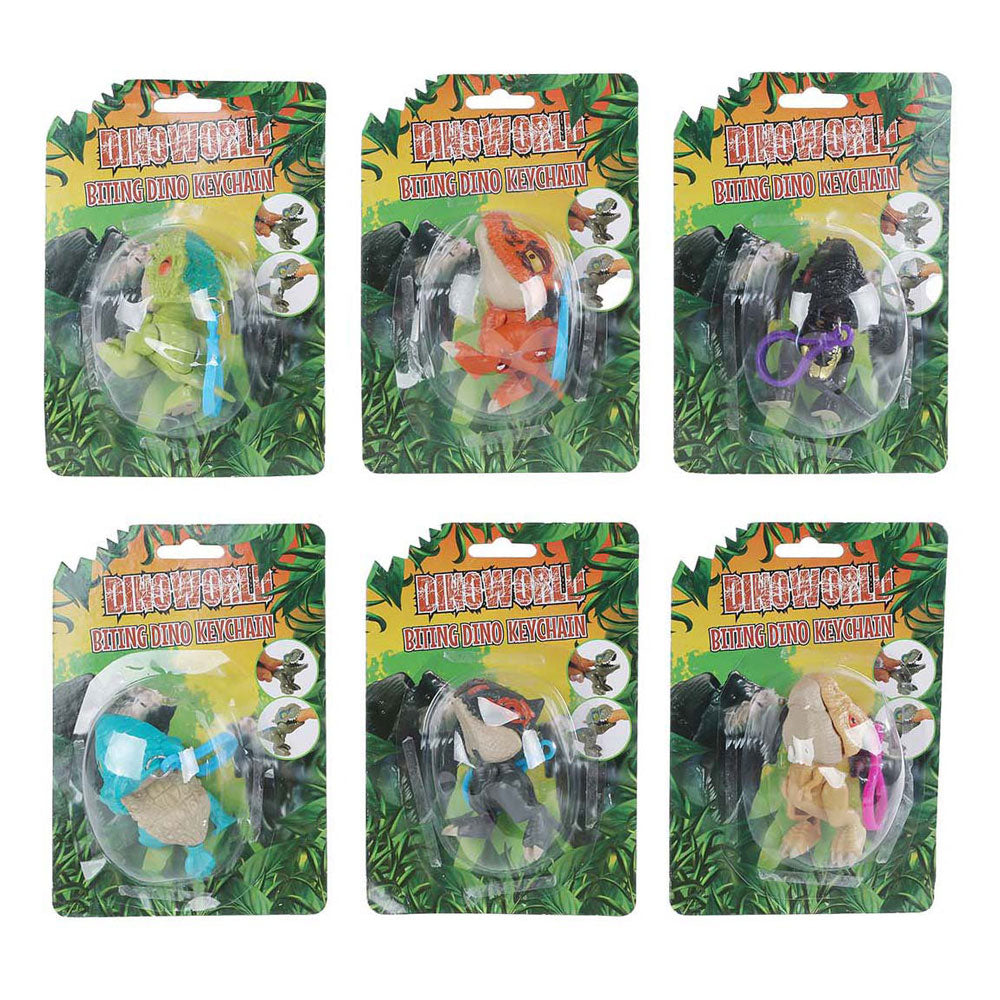 Dinoworld biting dinosaur keychain, 12cm