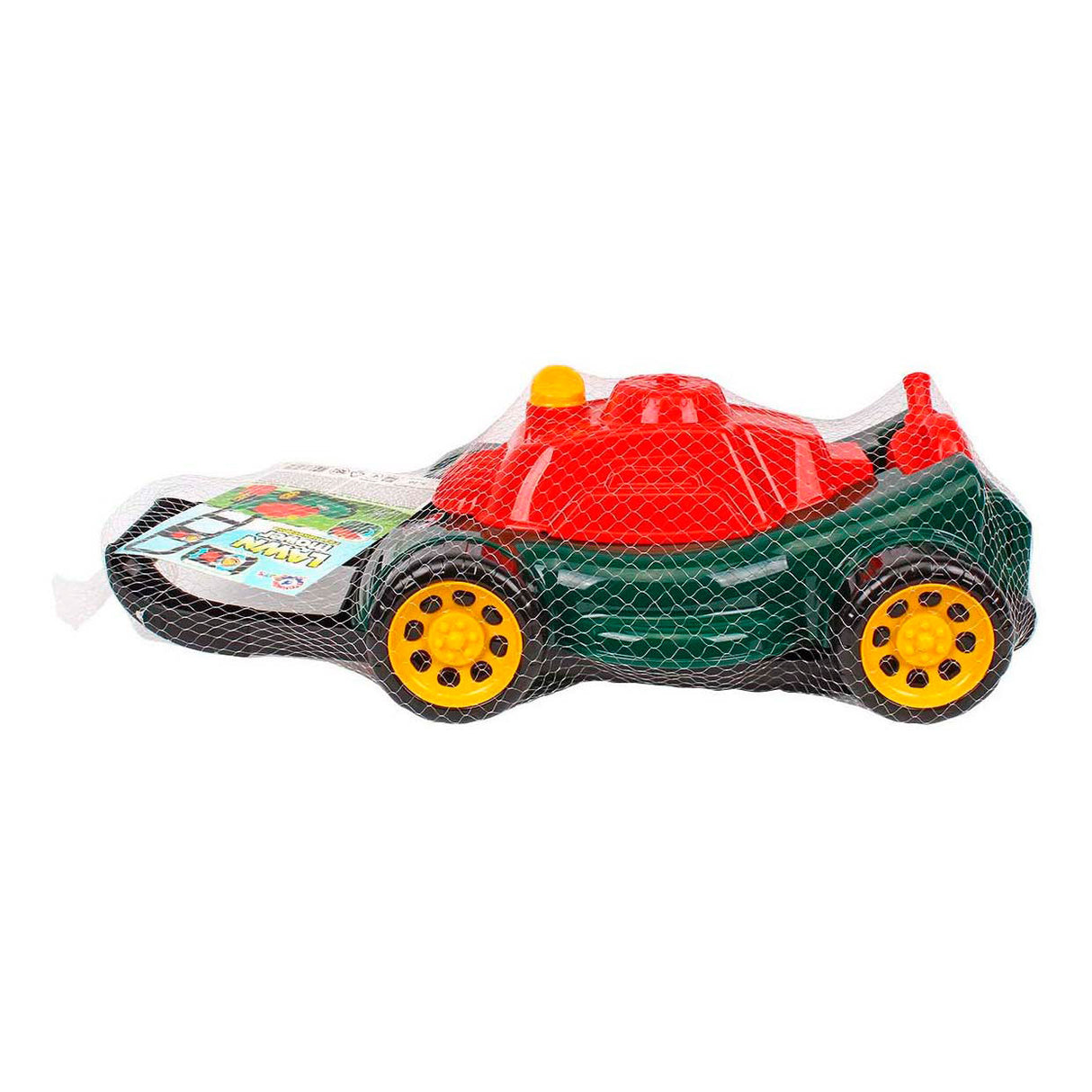 Sun fun lawn mower with storage space and fuel can