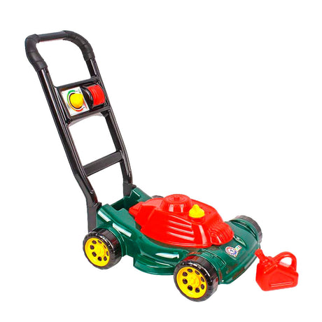 Cortador de grama Sun Fun com espaço de armazenamento e lata de combustível