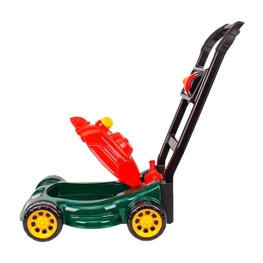 Sun fun lawn mower with storage space and fuel can
