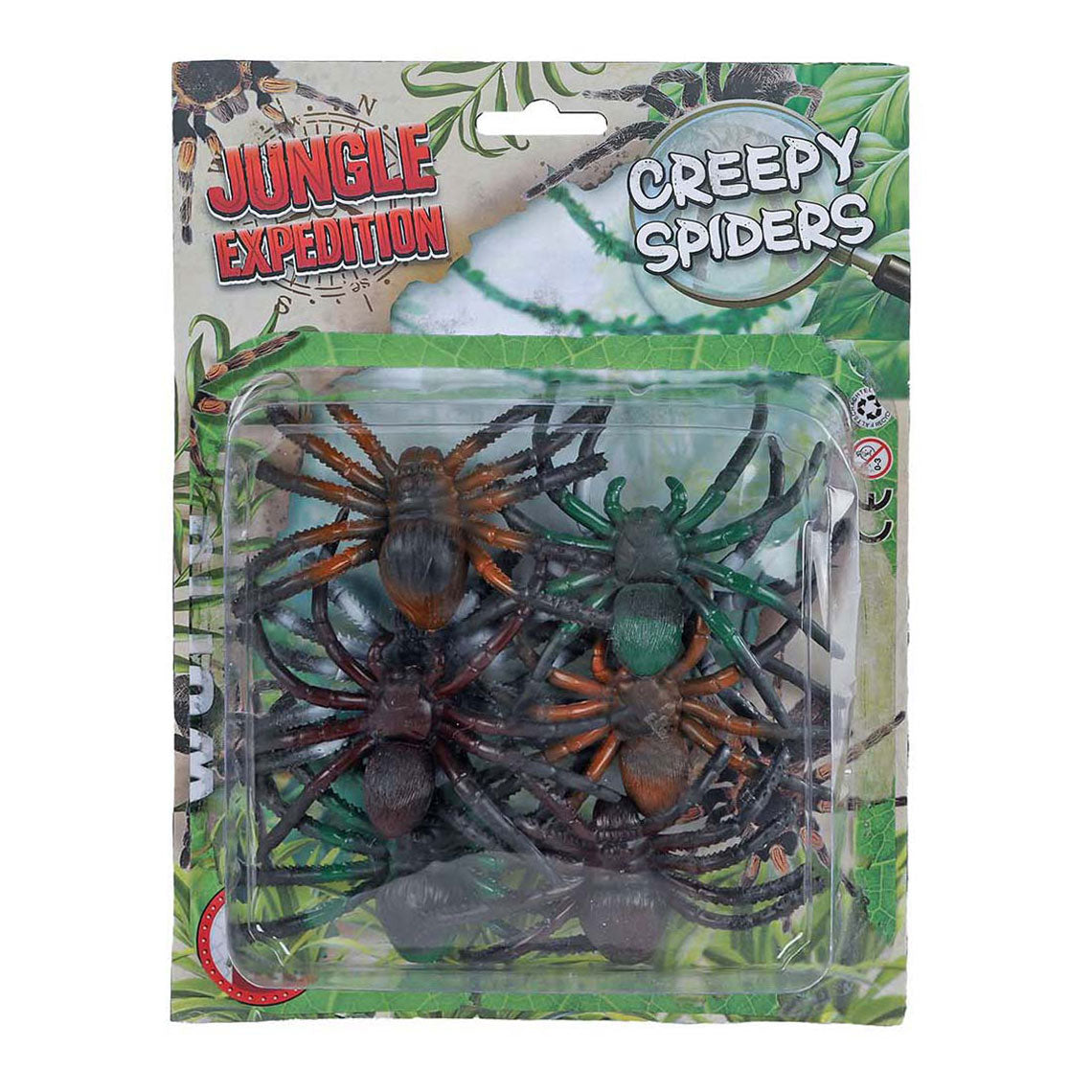 Jungle expedition spiders 6cm, 8 pcs.