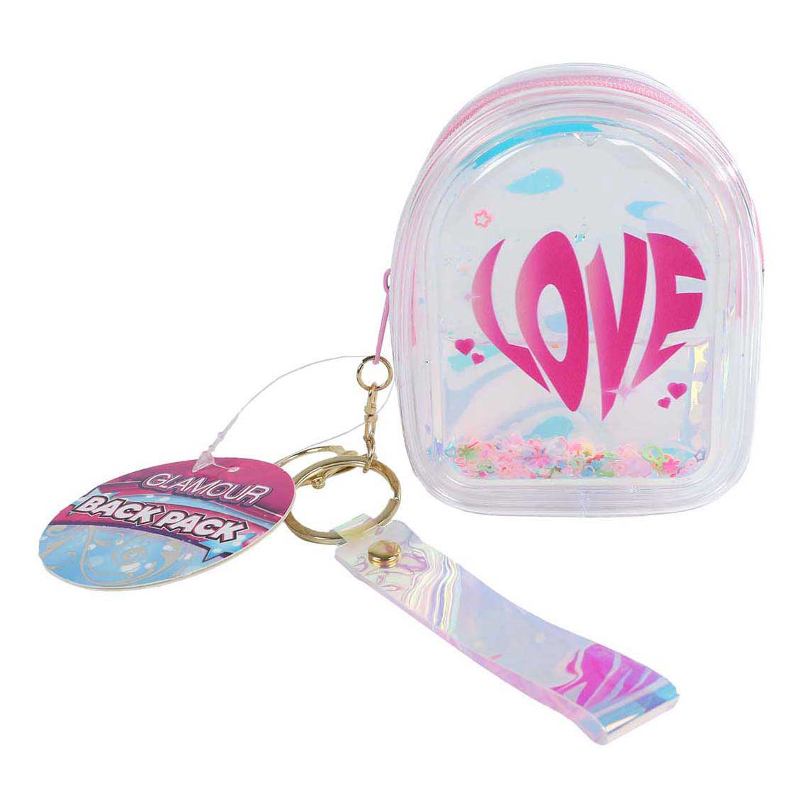 Glamor holographic backpack on key ring