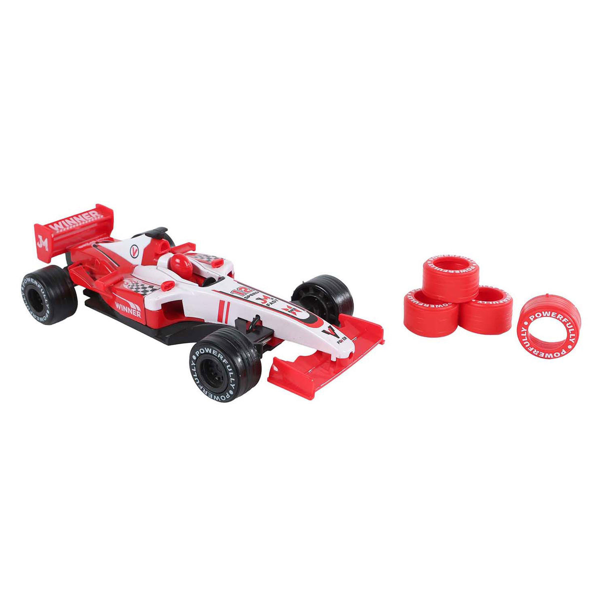 2-play formula racing car with extra tires pull back