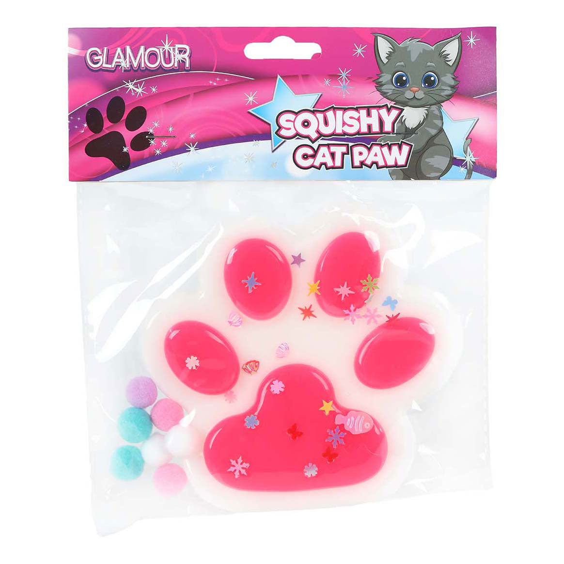 squishy glamour mega pata de gato 12,5 cm 4 sortidos