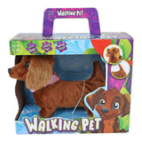 Take me home pluche loophond teckel 19cm speelgoed hond bruin.
