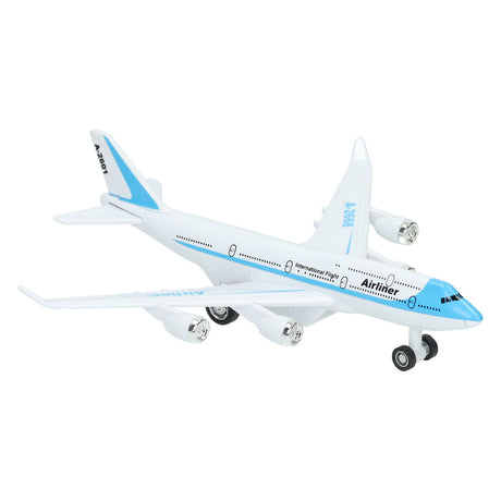 2-play metalen vliegtuig pull back - 16 cm