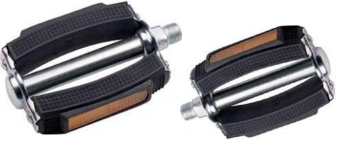 Marwi Pedal Set 677H med Reflectors Silver Black (verkstedemballasje)