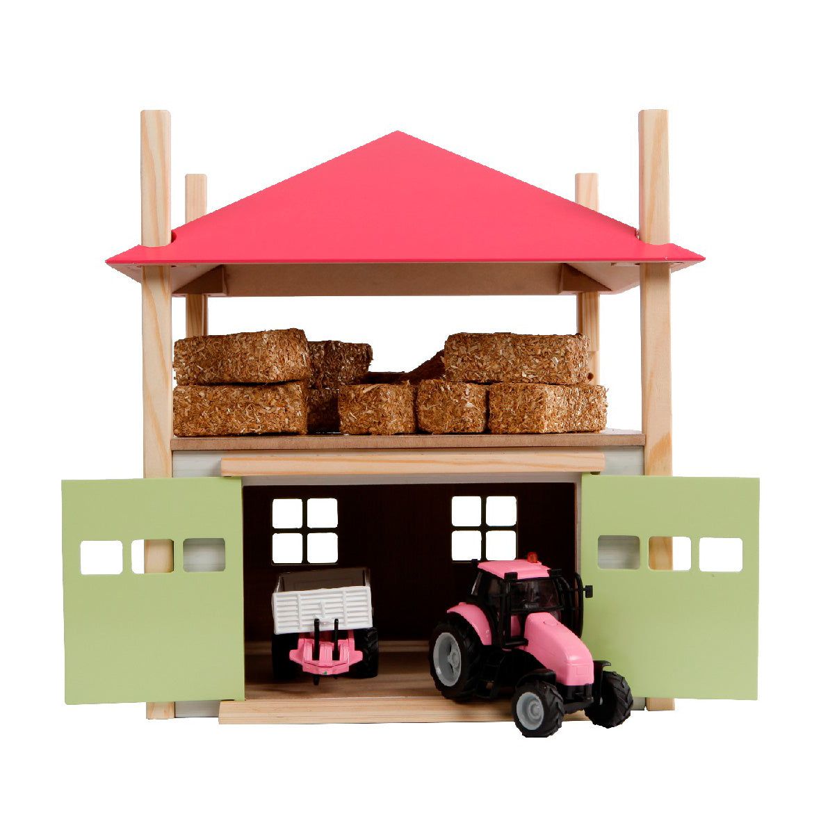 Kids Globe Globe Mountain de foin en bois avec rangement 1:32 rose