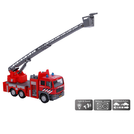 Kinderglobus Feuerwehr-Leiterwagen aus Druckguss (NL), 16 cm