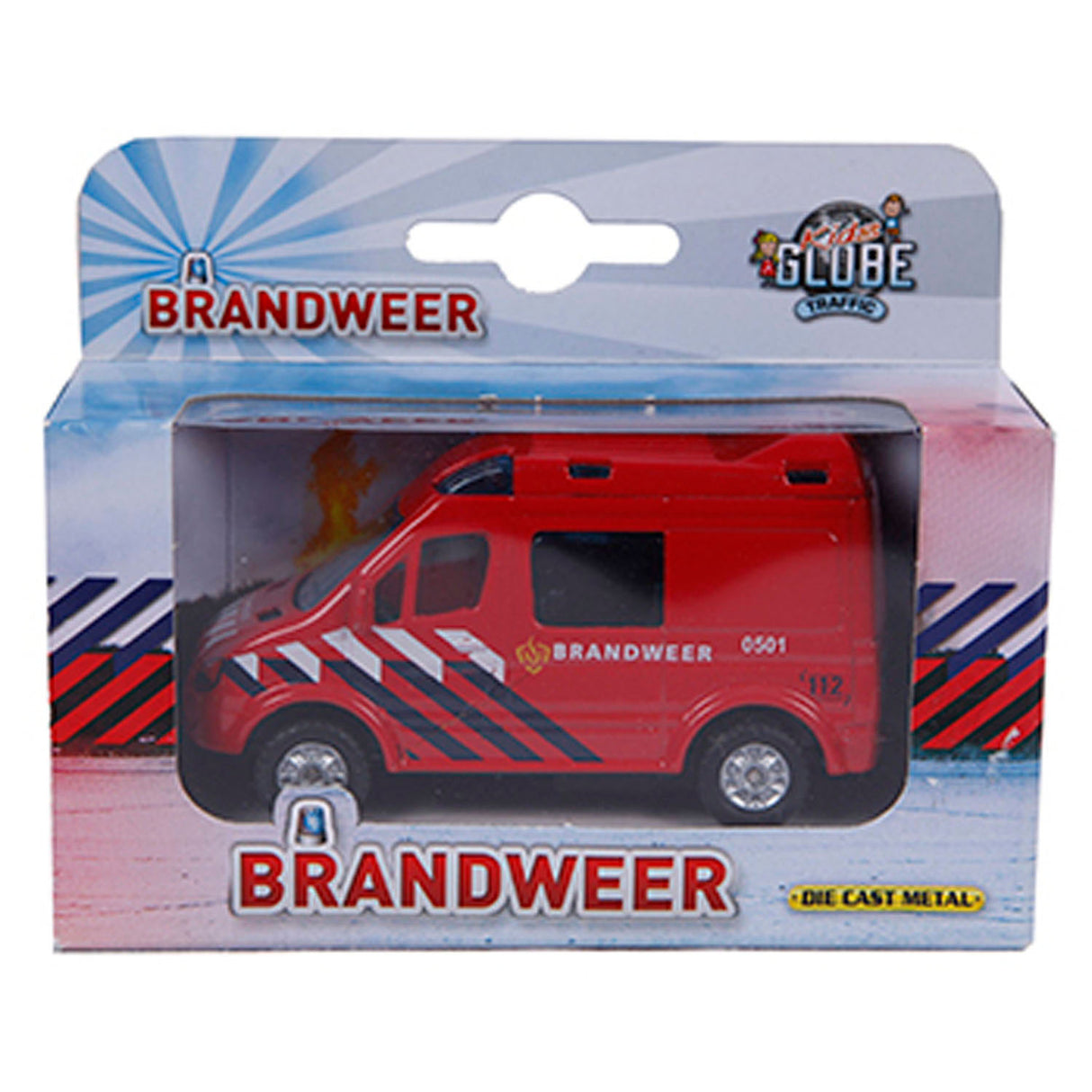 Kids Globe Die-Cast fire truck, 8 cm