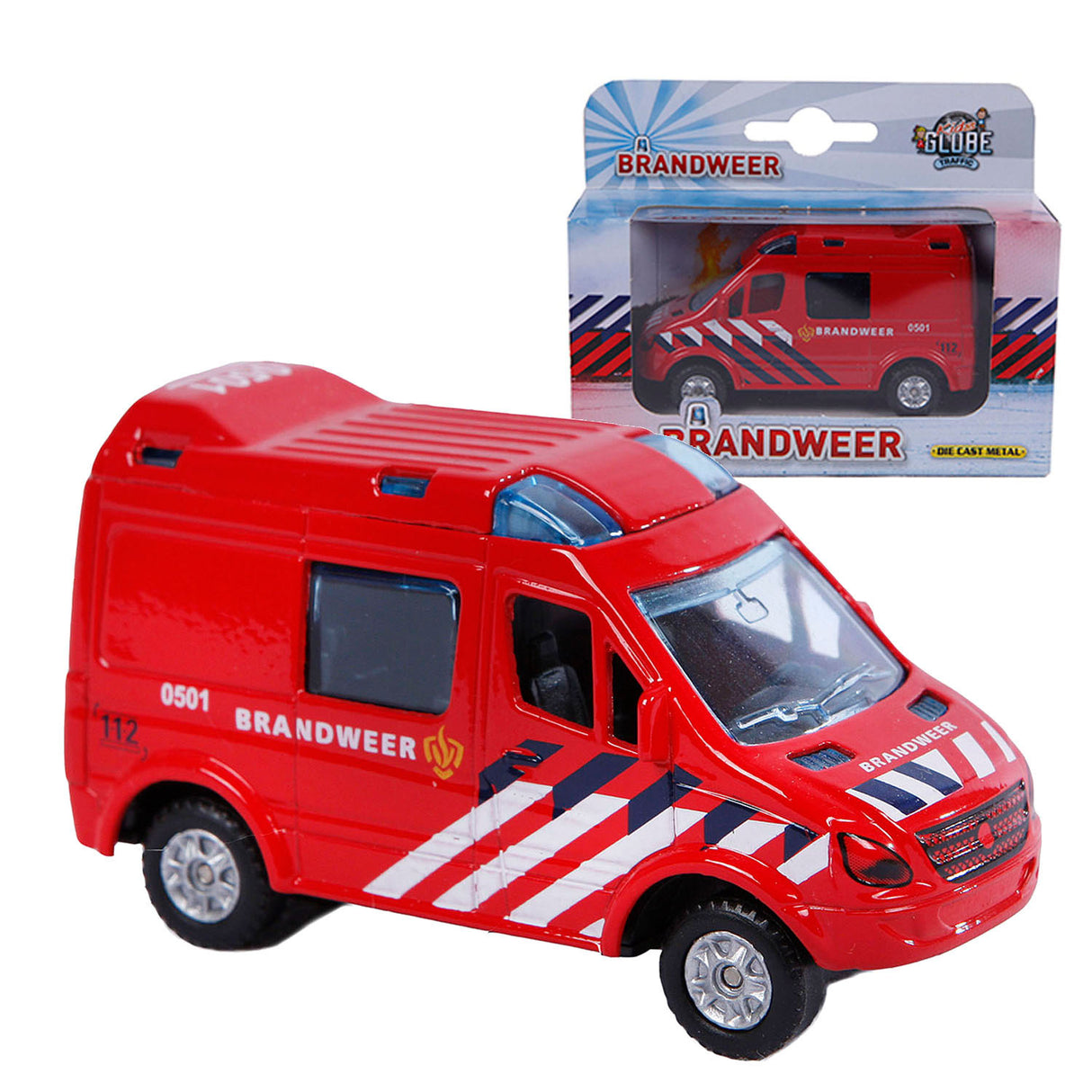 Kids Globe Die-Cast-Feuerwehrauto, 8 cm