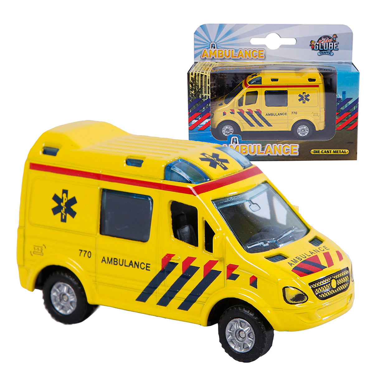 Kids Globe Globe Die Cast Ambulance NL, 8cm