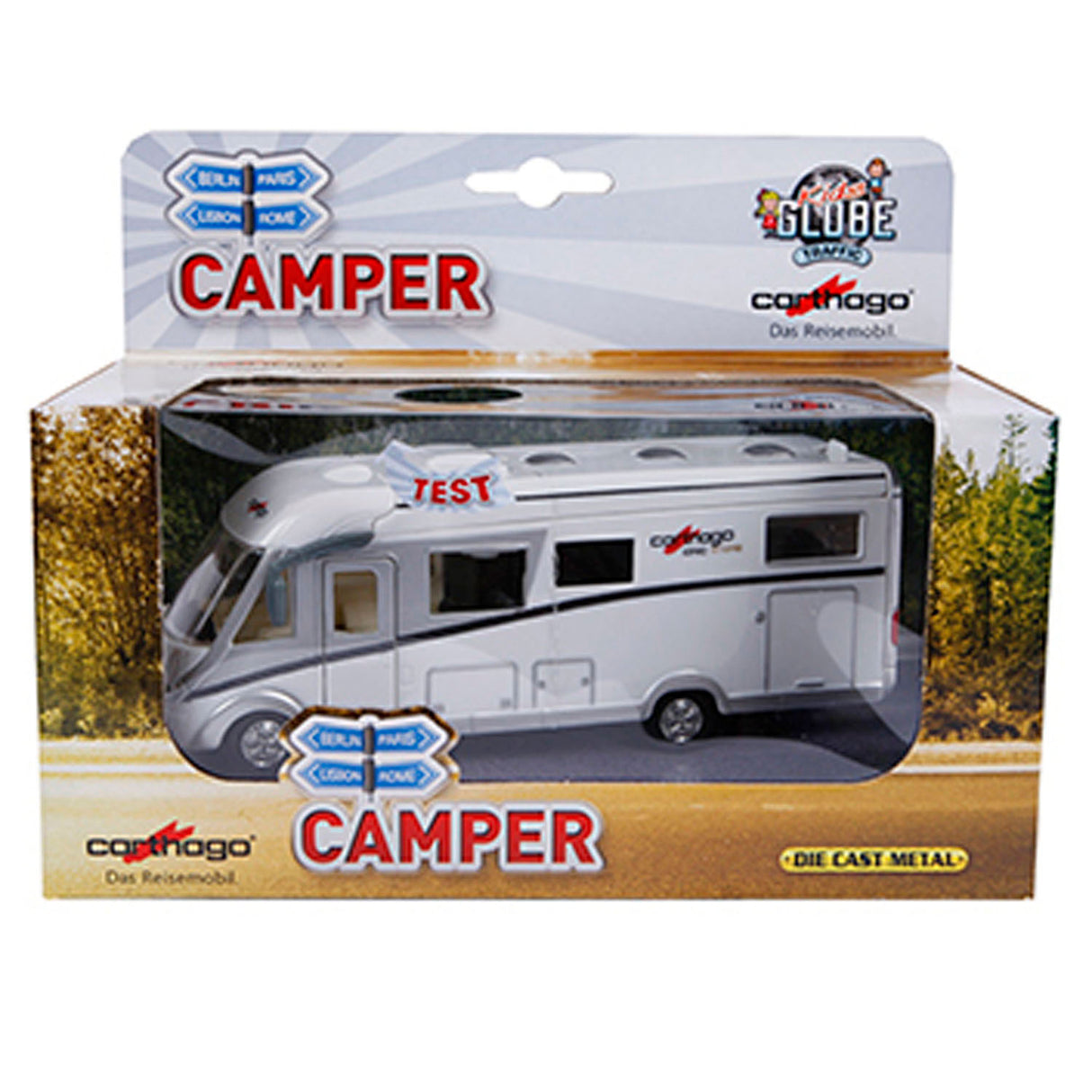 Kids Globe Die Cast Carthago Camper mit Licht, 16 cm