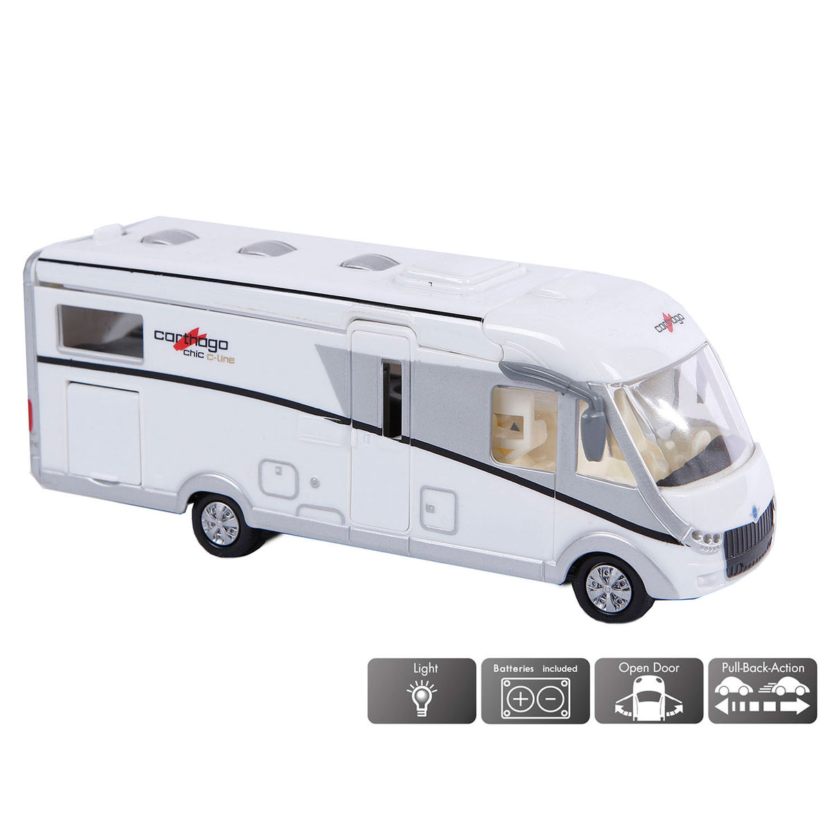 Kids Globe Die Cast Carthago Camper mit Licht, 16 cm