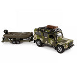 Kids Globe Globe Die Cast Land Rover with trailer and boat army