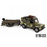 Kids Globe Globe Die Cast Land Rover with trailer and boat army