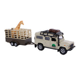 Kids Globe Die Cast Land Rover med Giraffe-Trailer, 29cm