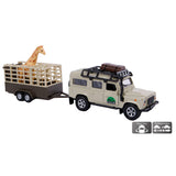 Kids Globe Die Cast Land Rover s žirafem-Trailer, 29 cm