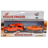 Kids Globe Die Cast Land Rover med redningsbåd, 27 cm