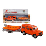 Kids Globe Die Cast Land Rover mit Rettungsboot, 27 cm