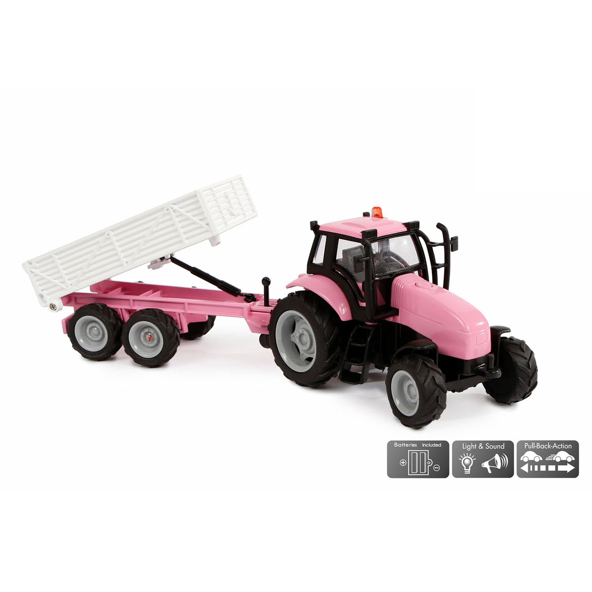 Barn Globe Die Cast Tactor With Trailer - Pink