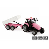 Kids Globe Die Cast Tactor with trailer - Pink