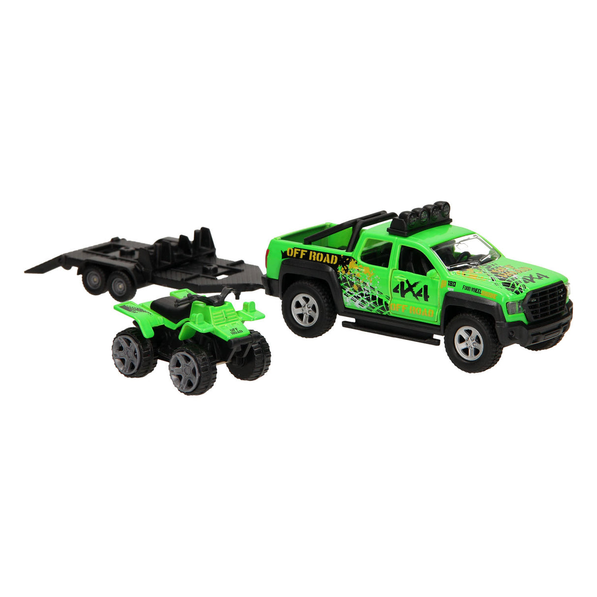 Kids Globe Globe Terreinwagen met Trailer en Quad Licht en Geluid