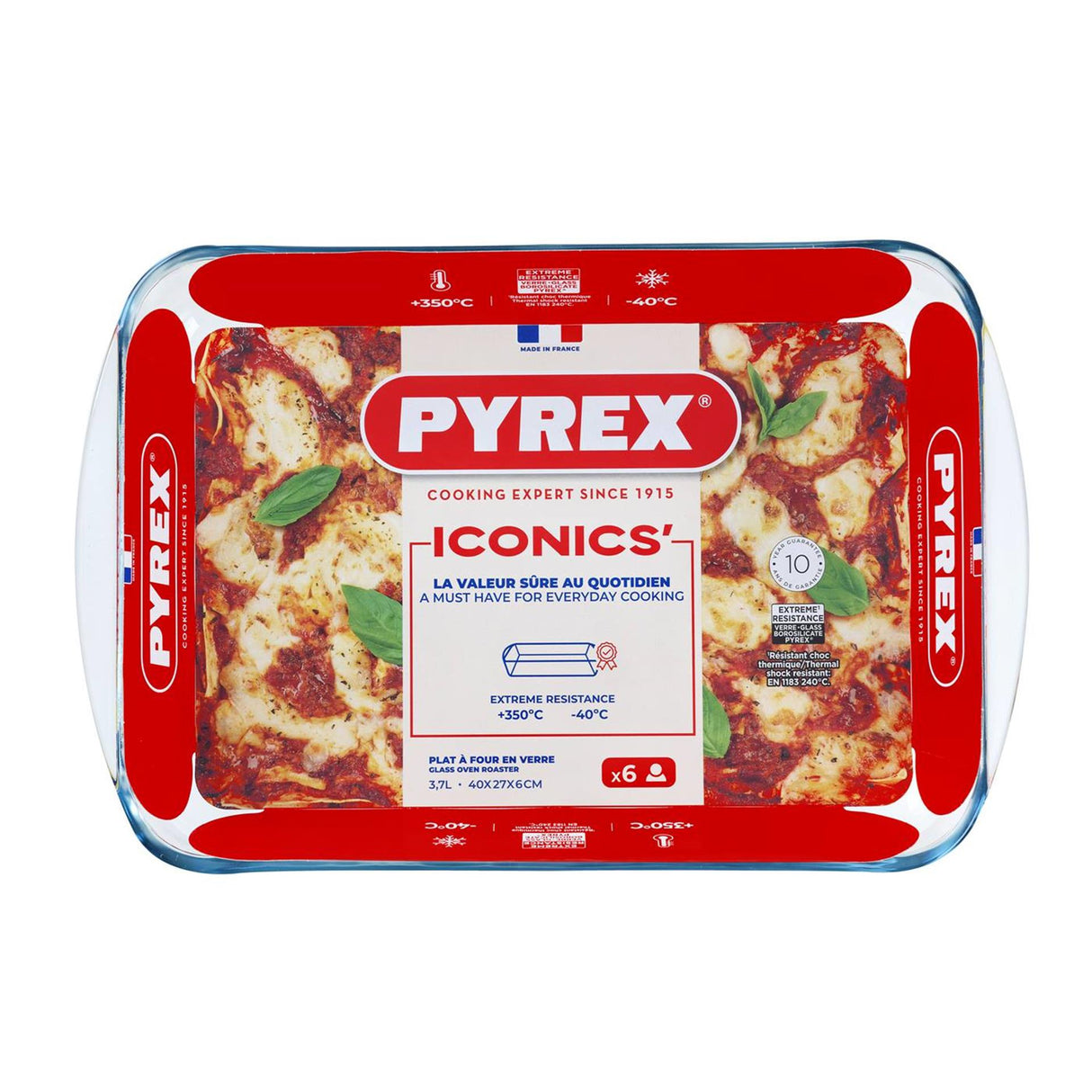 Pyrex Backform 40x27x6cm 3,7l Glas