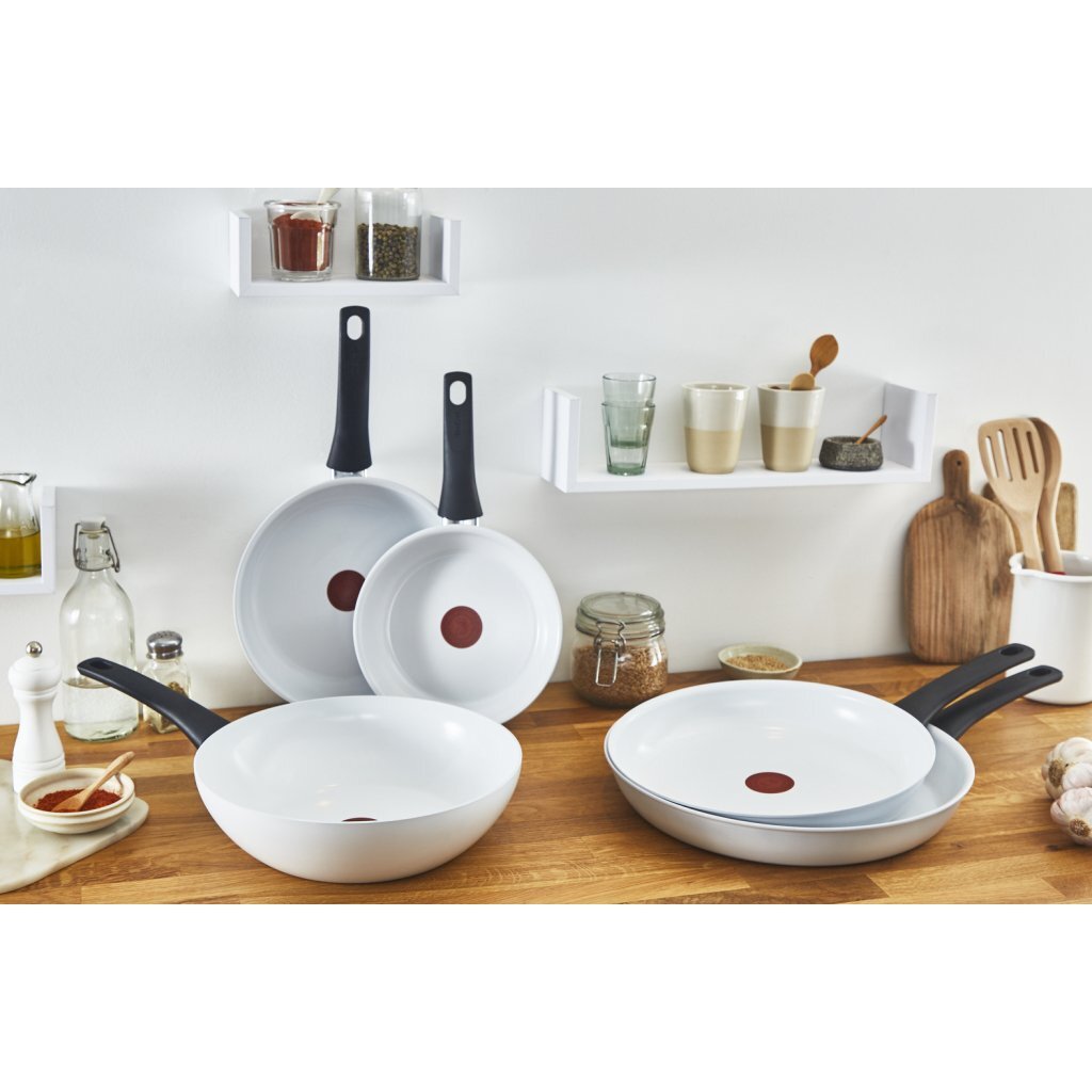 Tefal køkkengrej tefal keramisk kontrol wok 28 cm hvid