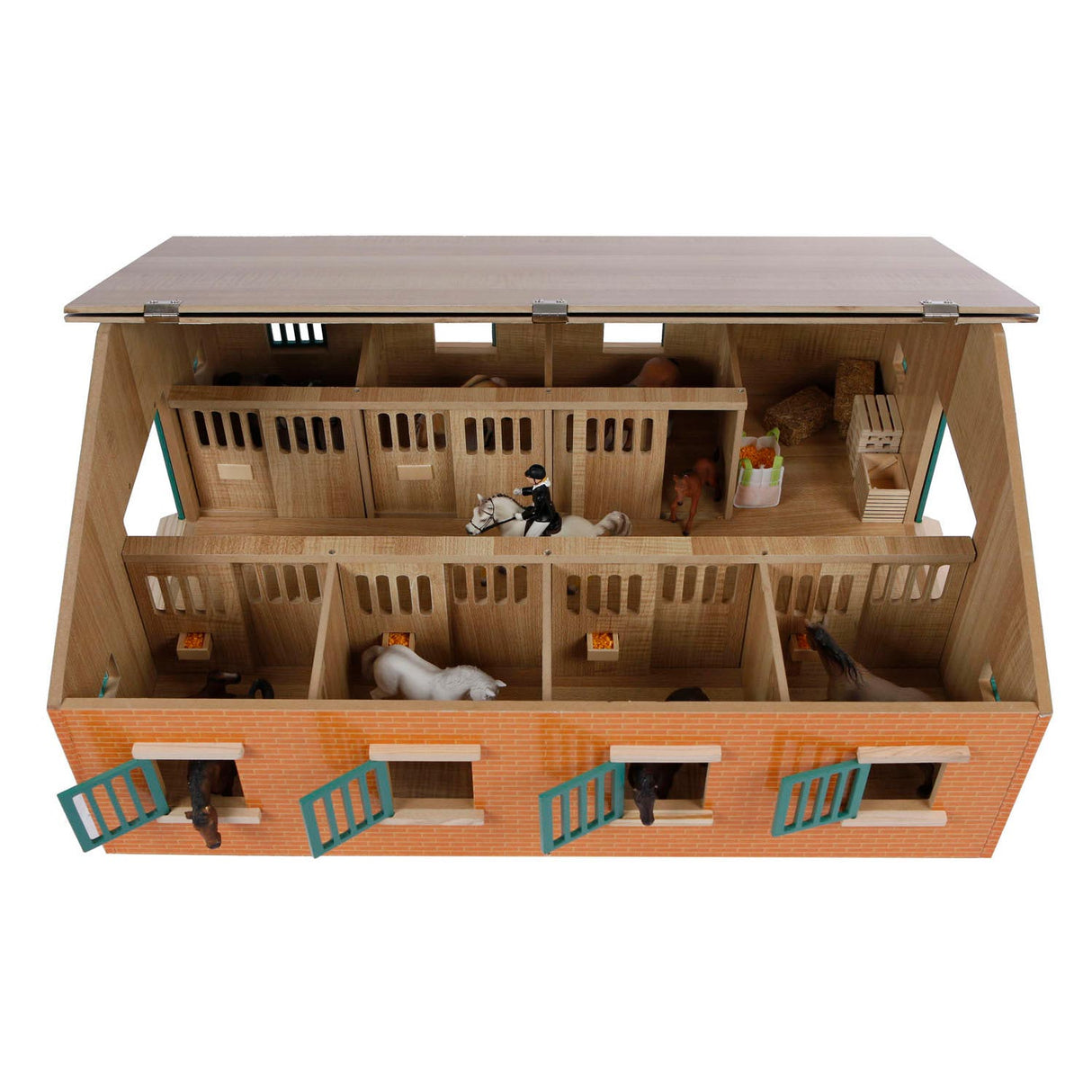 Kids Globe Globe Horse Stable med 7 bokser, 1:24