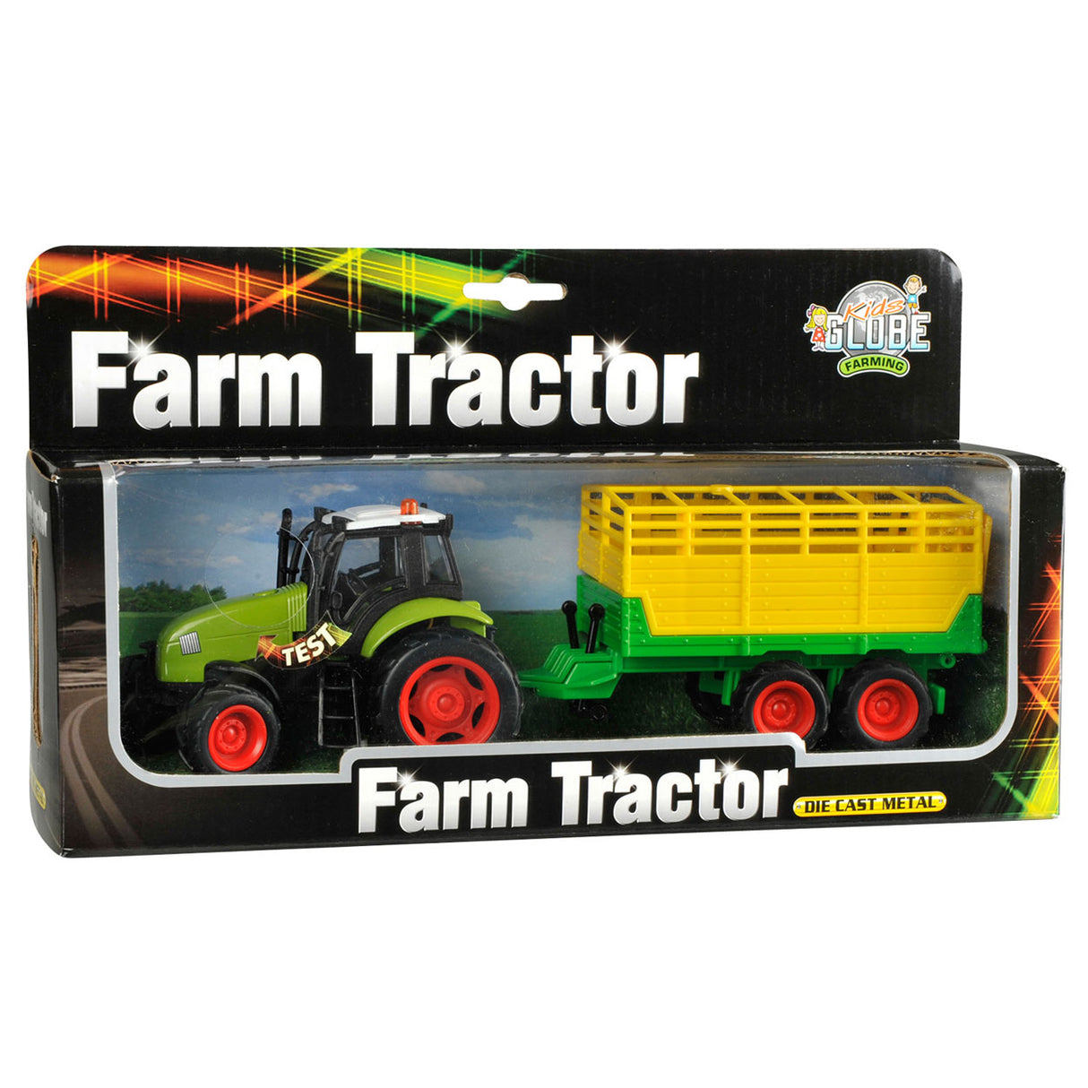 Kids Globe Globe Globe Tractor met Aanhanger Licht Geluid 1:32