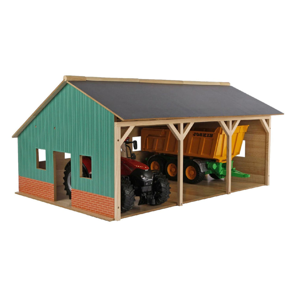 Kids Globe Globe Agricultural Lock Wood for 3 Tractors, 1:16