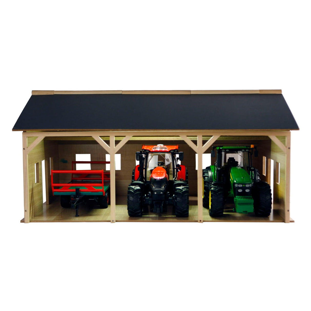 Kids Globe Globe Agricultural Lock Wood til 3 traktorer, 1:16