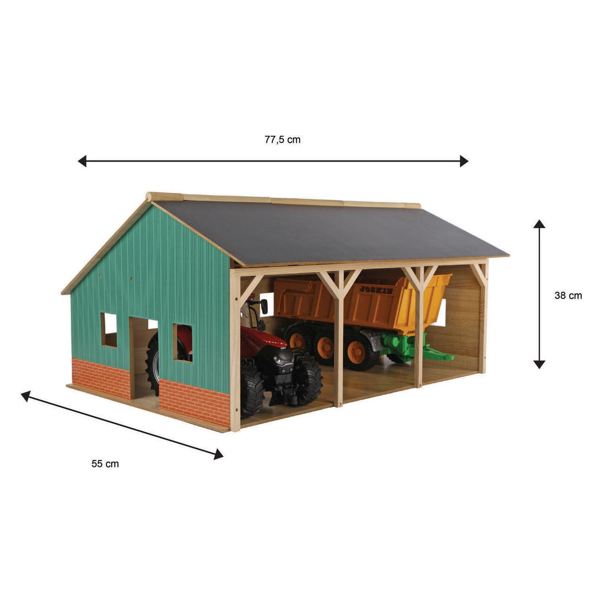 Dětský globe globe zemědělské dřevo pro 3 traktory, 1:16