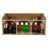 Barn Globe Globe Agricultural Lock Wood för 3 traktorer, 1:16