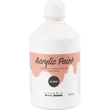 Creativ company acrylic paint glossy, white, 500 ml 1 bottle