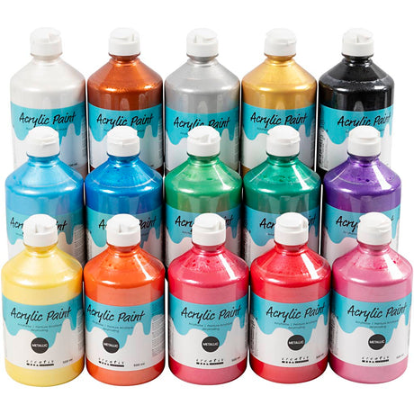 A-color acrylic paint metallic, metallic, various colors, 15x500 ml 1 box