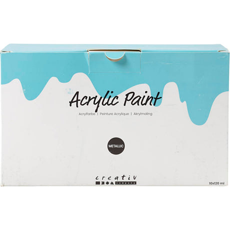 A-color acrylic paint metallic, metallic, various colors, 10x120 ml 1 box