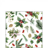 Ambiente napkin 25cm winter greenery white