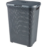 Curver Curver Style Wicker Look Laundry Basket 60L Antracite