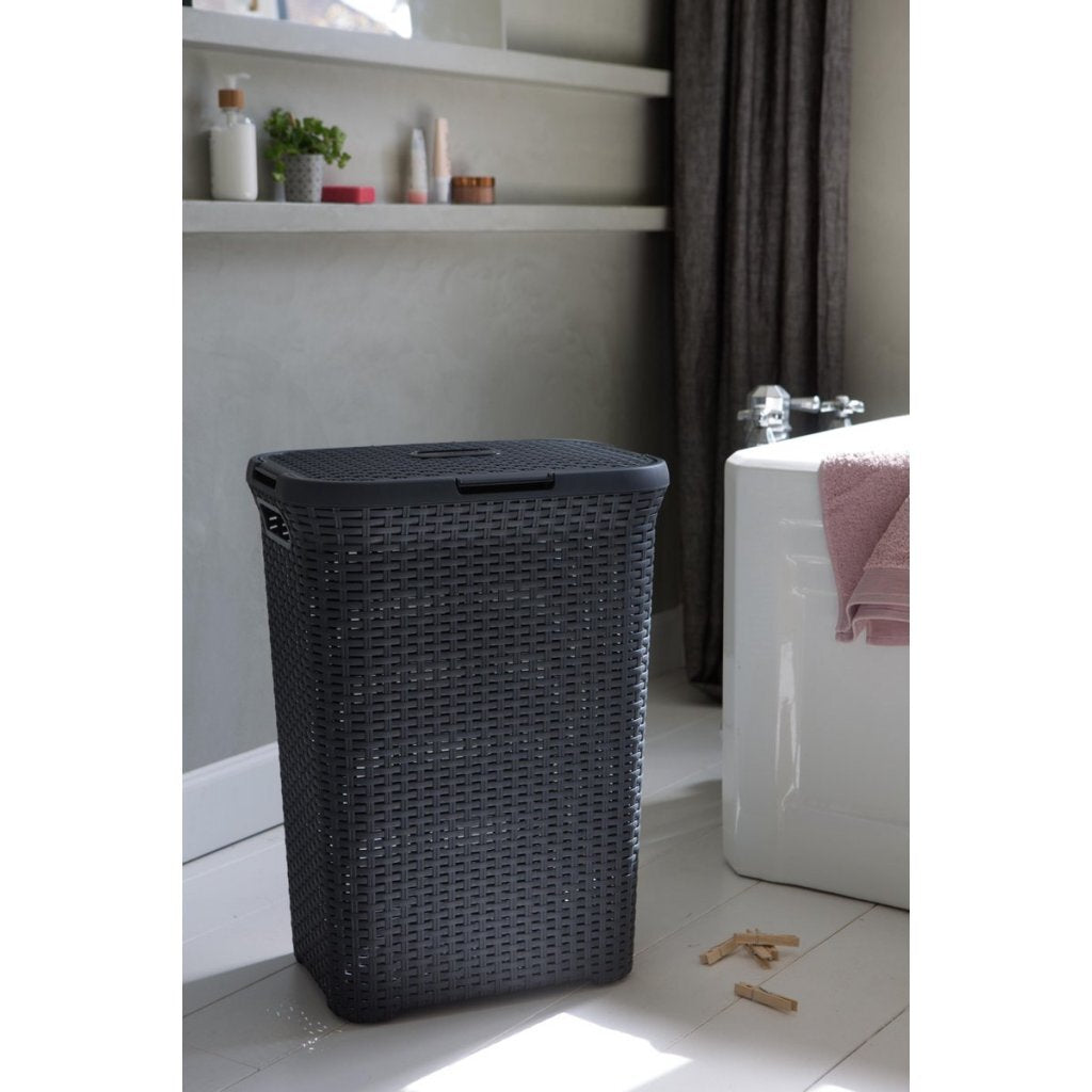 Currver Curver Stil-Wicker kuckt Wäschmaschinn 60l Anthhracite