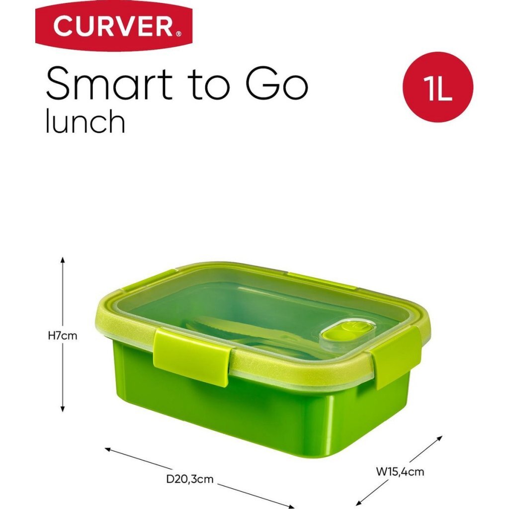 Curver Smart To Go Lunchbox 1L + Cutlery Set